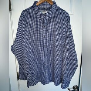 Coolibar Men's UPF 50+ Blue and White Check Button Down Shirt Size XXL